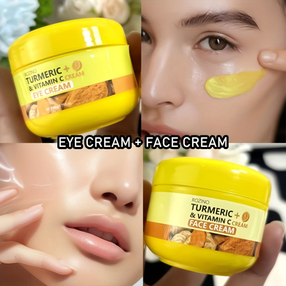 Skincare Set with ROZINO Label, 5 Turmeric and Vitamin C Cream and Serum Items for Face Hands and Feet — image 5
