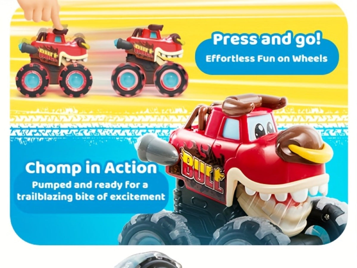 Monster Truck Toys for Toddlers 3-Pack LED Light Up Wheels Press & Go Animal Trucks Shark Bull Dinosaur — image 13
