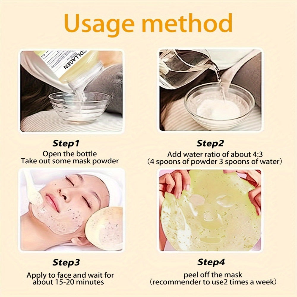 DIY Peel-Off Face Mask Powder Collagen & Turmeric, with Hyaluronic Acid & Beta-Glucan for Bath Time, Home Spa and Personal Ca