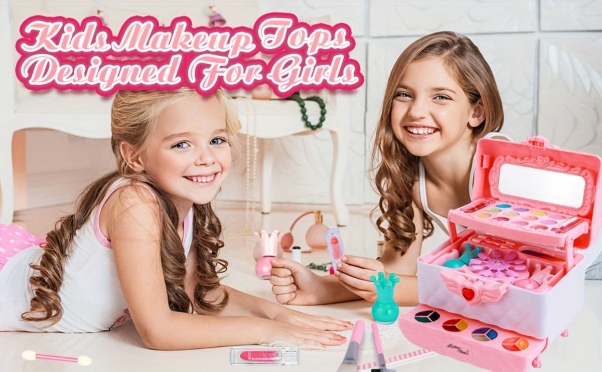 Kids Makeup Kit for Girls Ages 5-12, 48PCS Princess Pretend Play Cosmetics Set, Eyeshadow, Blush — image 11