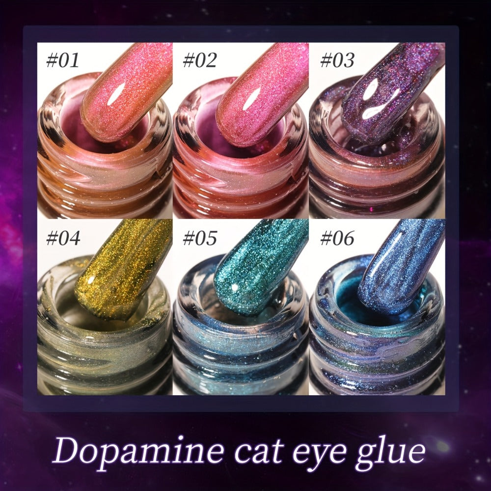 Dopamine Cat Eye Gel Polish Set with Six Magnetic Colors and Photo Frame Bottles for UV LED Nail Art — image 5