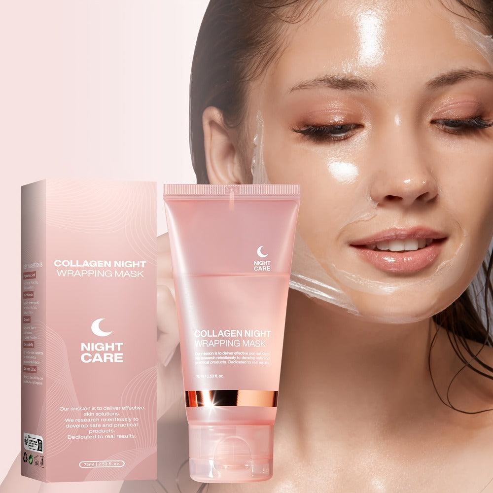 Collagen Night Mask with Jelly Brush, Alcohol-Free Squalane Gel Overnight Face Mask, Deep Nourishing & — image 8