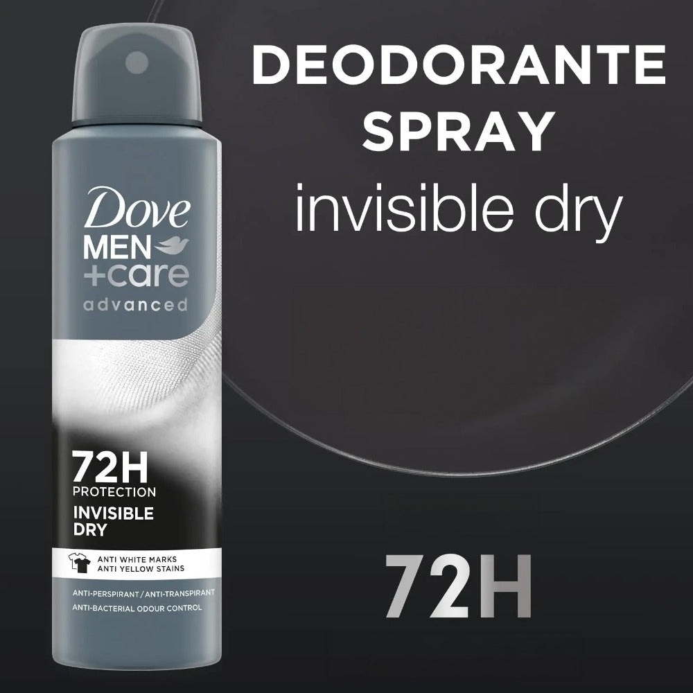 Dove Men+Care Invisible Dry Antiperspirant Spray, 150 ml Cans in Three-Pack with 72H Label — image 2