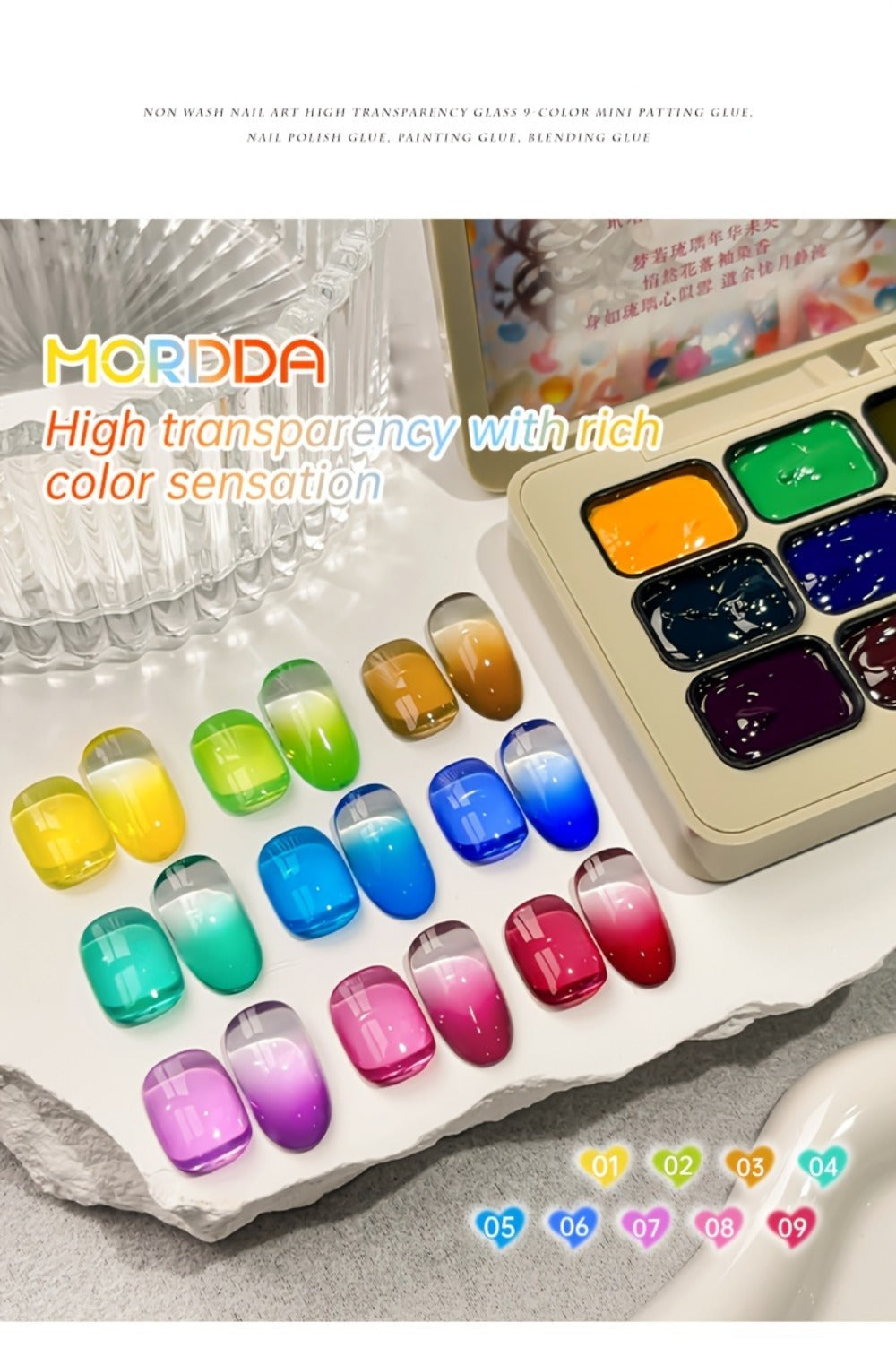Gel Nail Polish 9-Color Candy-Glass Set with Translucent Gradient Finish and Fall-Winter Shade Palette for Nail Art — image 1