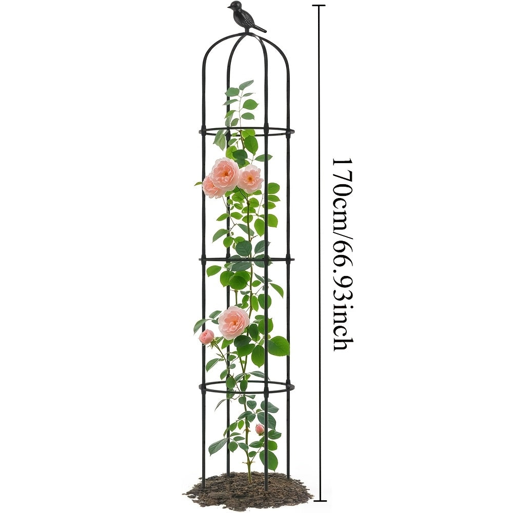 Garden Trellis with Seven-Foot Arch and PE-Coated Steel Frame, Climbing Plant Support for Vegetable Beds — image 4
