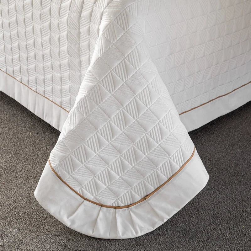 Quilted Padded Continental Bed Cover Three Piece Set