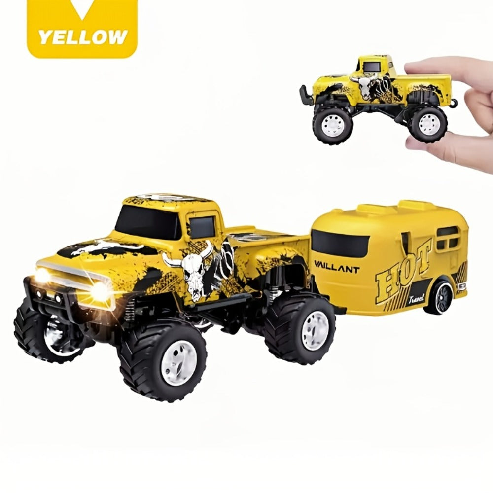 Mini Alloy RC Monster Truck 1:64 Scale 2.4GHz Off-Road Crawler with LED Lights, Street Graffiti Spray-Paint Design — image 5