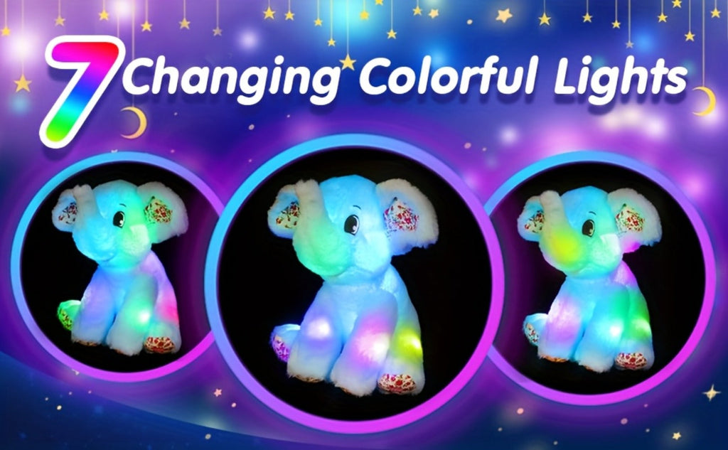 Plush Toy Blue Elephant with LED Glow and Optional Lullaby Music for Soft Room Display and Gifting — image 10