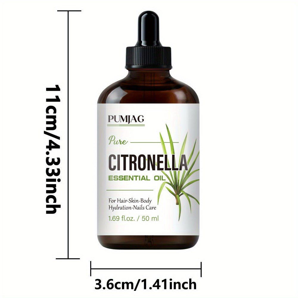 Essential Oil Citronella Non-Alcoholic Formula in 50ml Precision Dropper Bottle for Face, Hair, Nails and Body — image 5