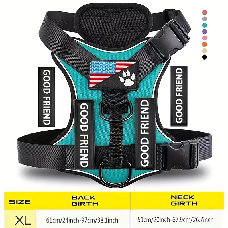 Five-Patch Dog Vest Harness in Black, Red, Rose Red, Grey or Green with XS-to-XL Sizes Pictured — image 52