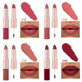 Dual-Ended Matte Lipstick & Lip Gloss Set 4pcs, 2-in-1 Velvety Lip Color, Non-Drying Comfortable Formula — image 16