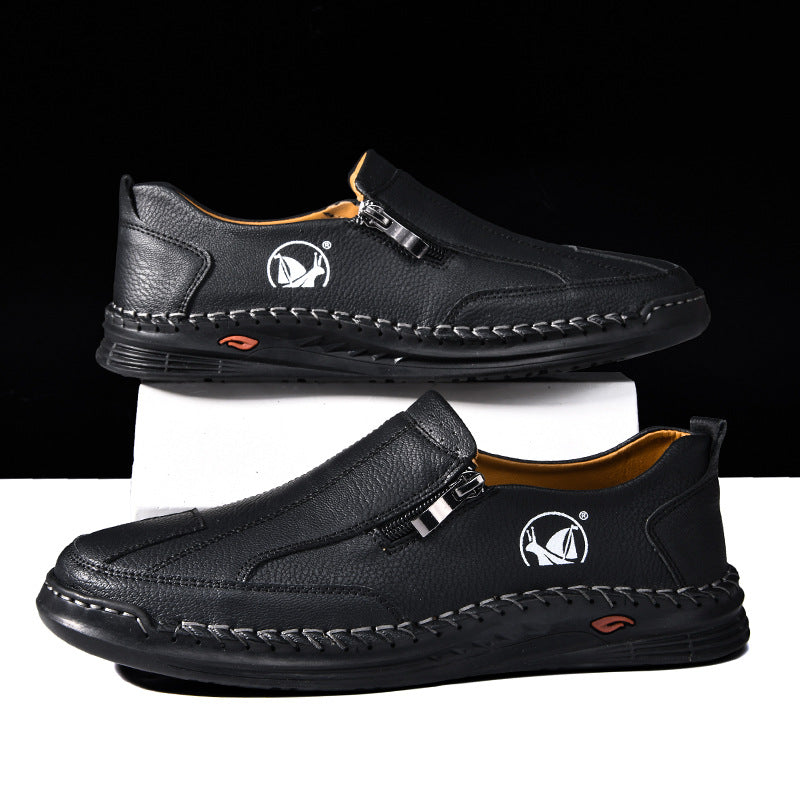 Mens Lace-up Leather Outdoor Casual Shoes
