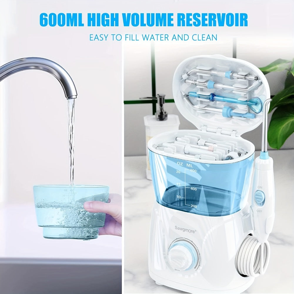 Water Flosser Countertop FC166 Oral Irrigator with 600ml Tank, Ten Pressure Settings, Eight Nozzles and Rotary Dial — image 8