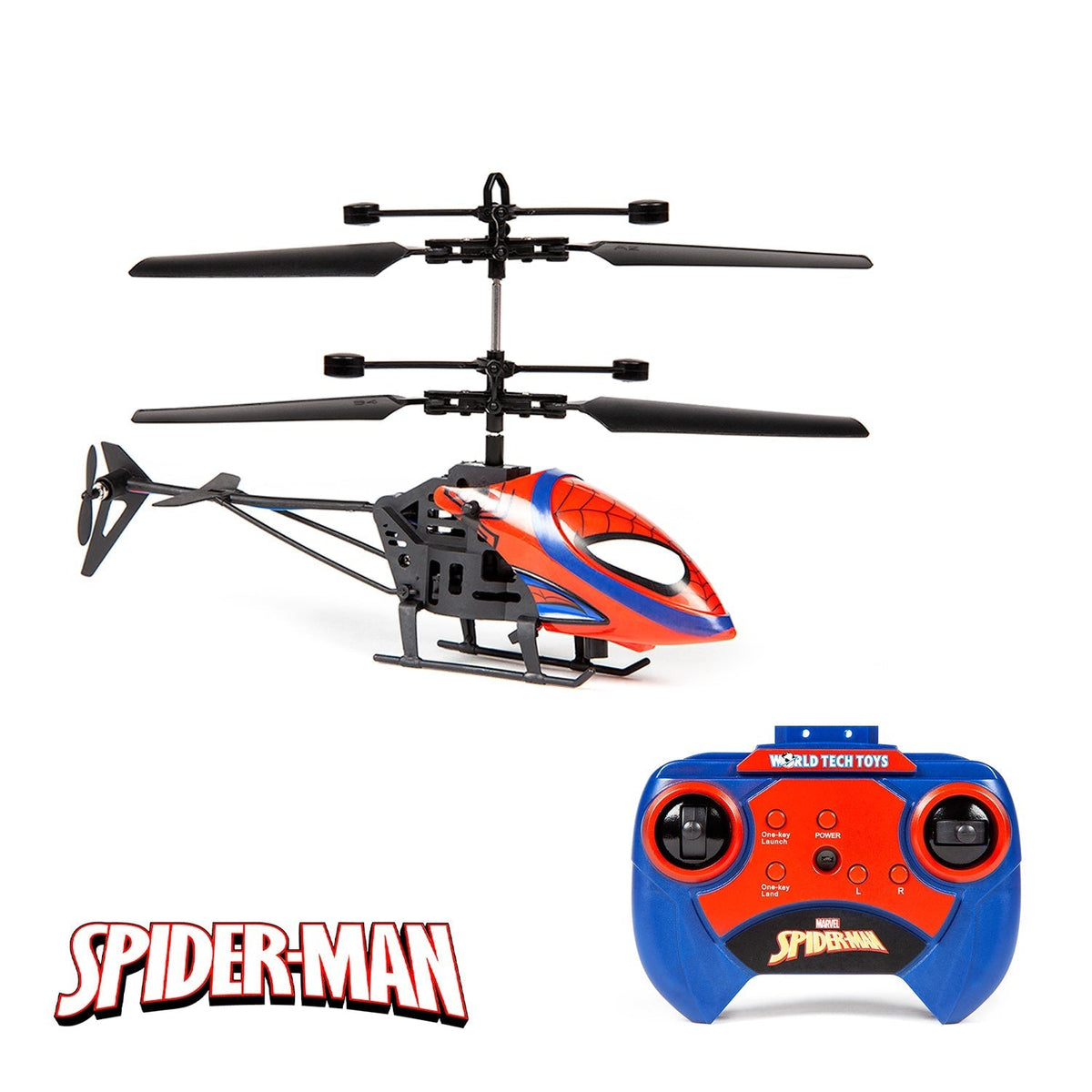 Marvel Spider-Man 2CH IR Remote Control Helicopter, Indoor Flying Toy for Kids Boys Superhero Fan — image 1
