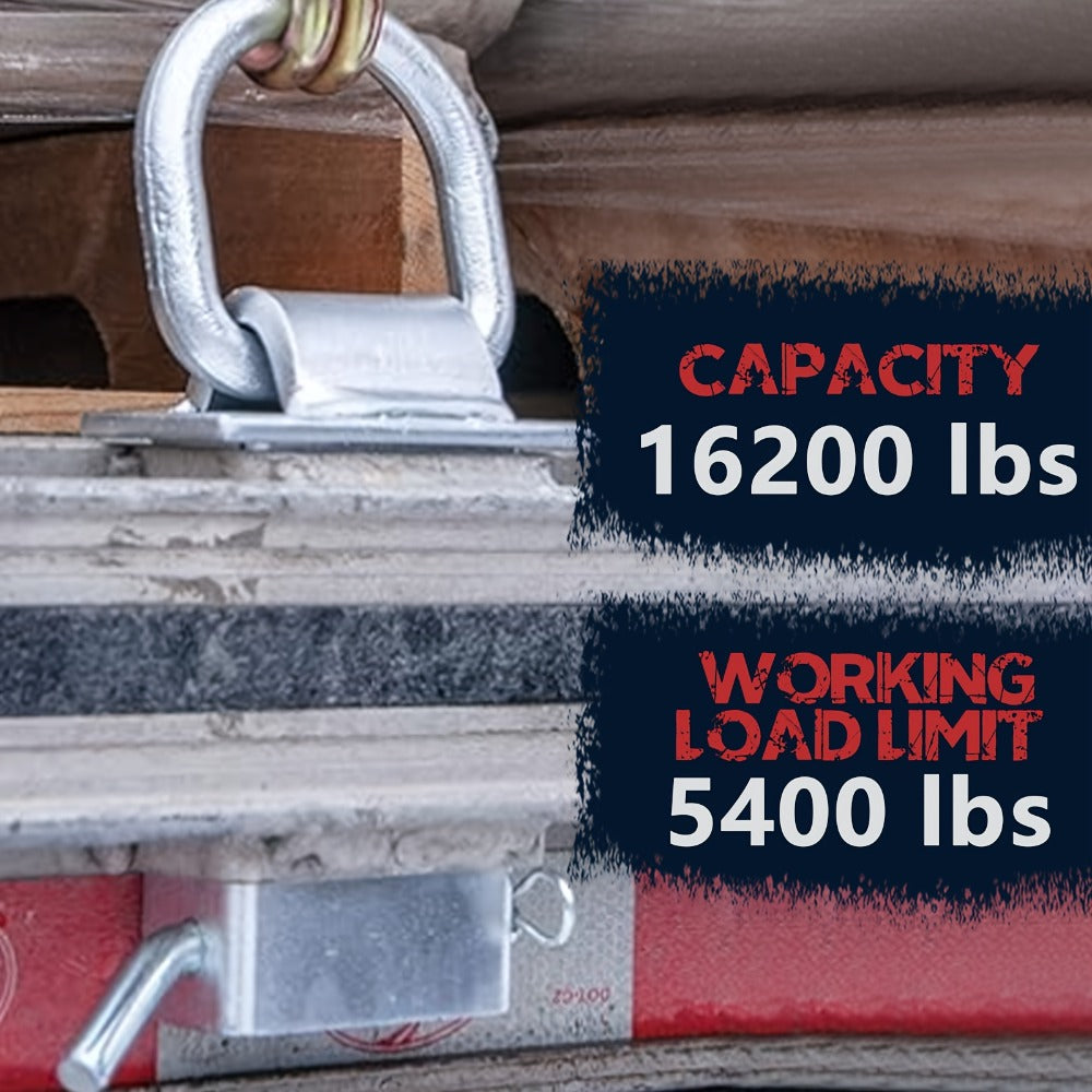 Stake Pocket D-Ring Tie Down 12, 000 lbs Breaking Load Heavy Duty Flatbed Truck Trailer Cargo Anchor – Adjustable 2"x4" Unive