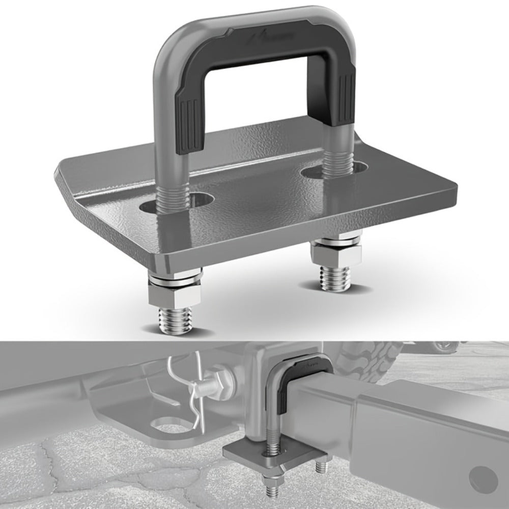 Trailer Hitch Tightener Anti Rattle Stabilizer 2 Inch Heavy Duty Steel U-Bolt with Rubber Cover Hitch Mount Wobble Eliminator