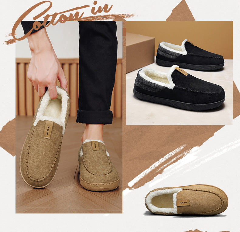 New Mens Slip-on Snow Boots With Fleece Lining For Extra Warmth In Winter