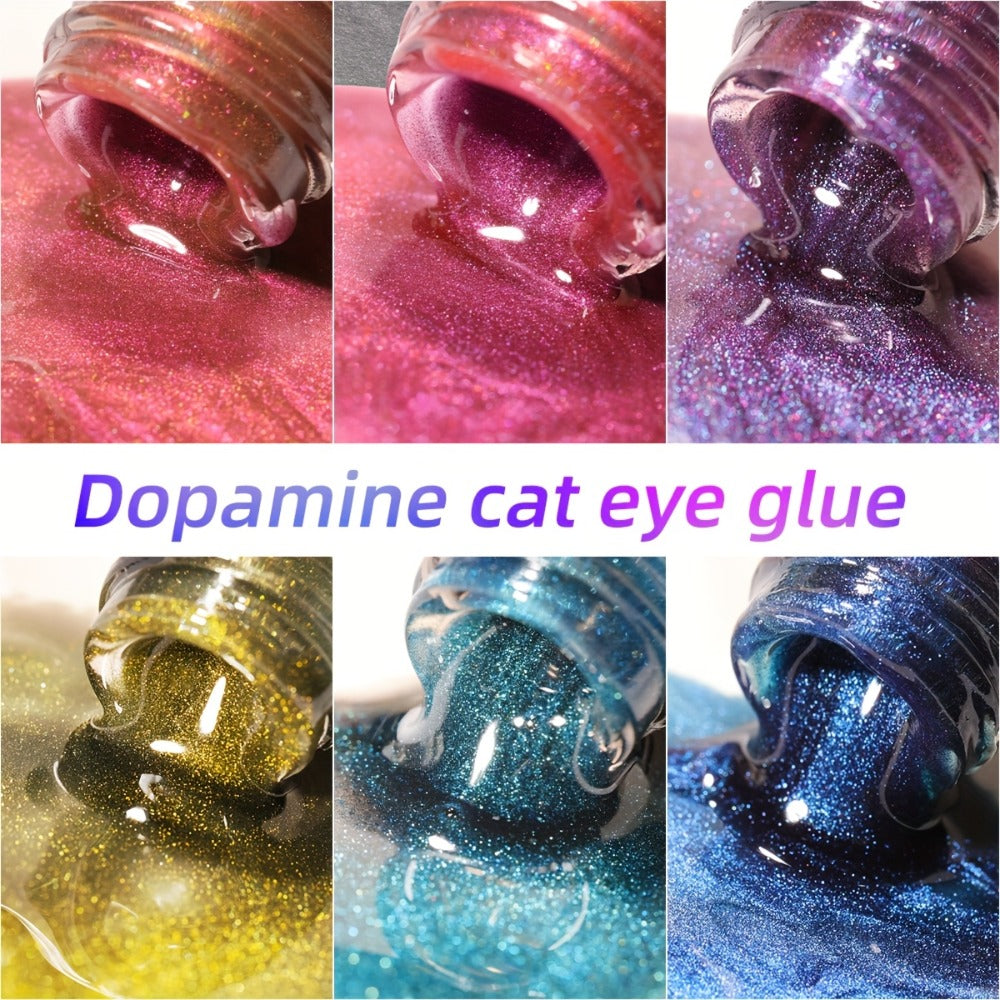 Dopamine Cat Eye Gel Polish Set with Six Magnetic Colors and Photo Frame Bottles for UV LED Nail Art — image 7