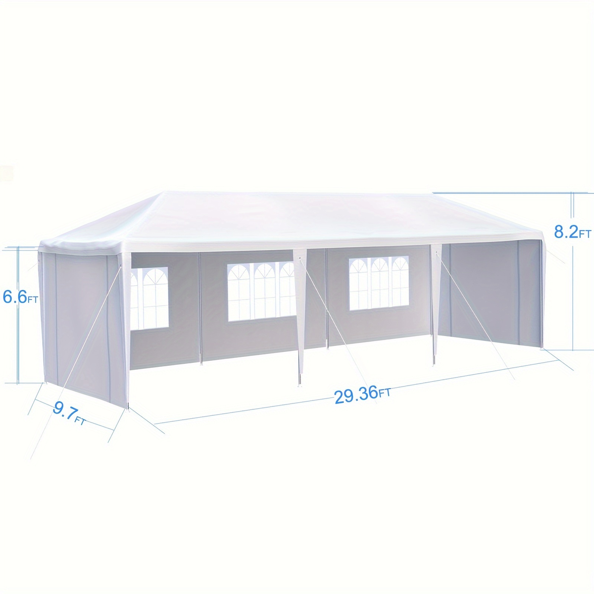 10x30ft Outdoor Party Tent Canopy with 5 Removable Sidewalls for Garden, Patio and Yard Use — image 7