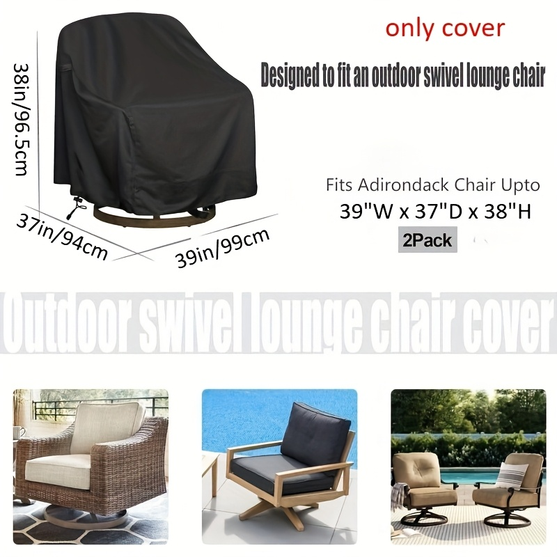 Swivel Patio Chair Covers Waterproof 2 Pack, Heavy Duty Outdoor Furniture Covers 27.5"W x 32.5"D x 43"H, All-Weather UV & Win