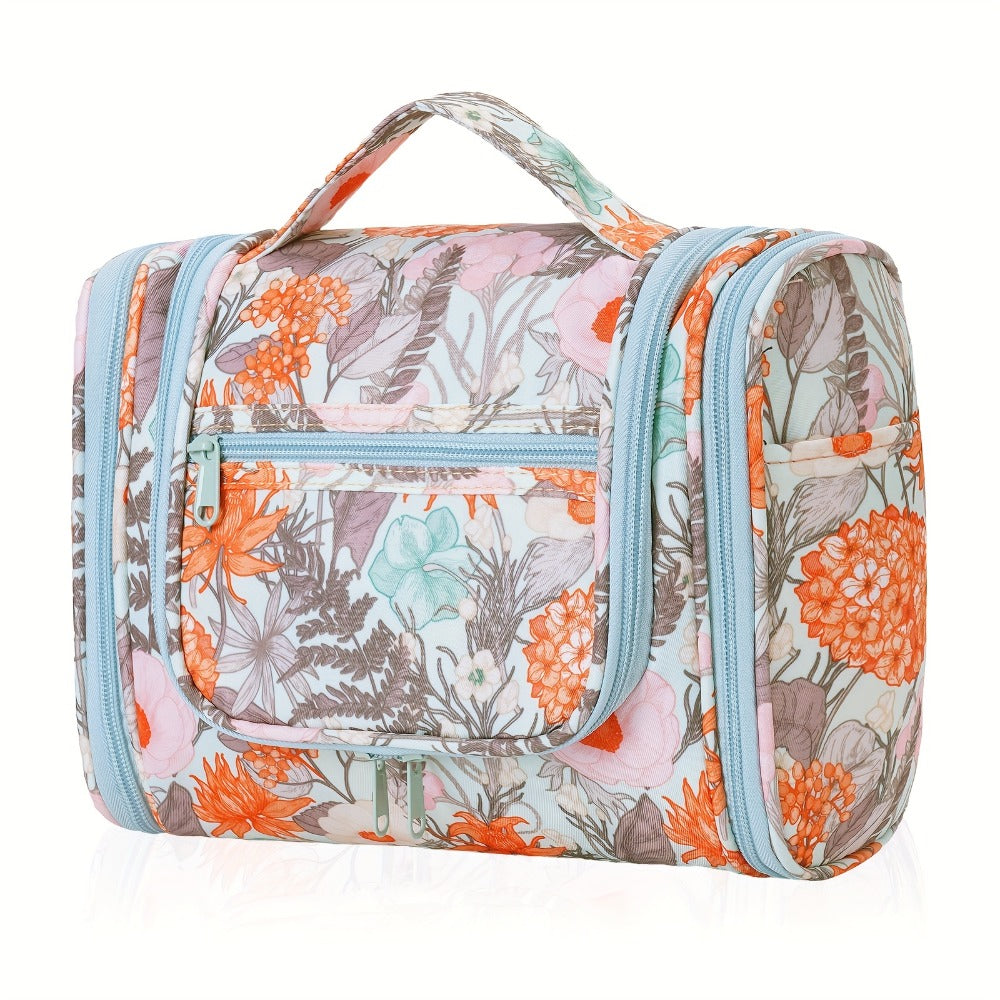Toiletry Bag, Hanging Multi-Pocket Shower Organizer Metal Hook, Carry Handle and Seven Print — image 12