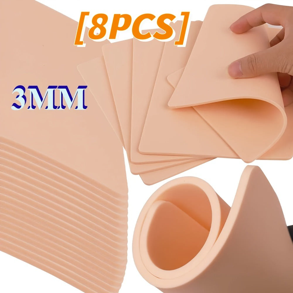 Silicone Tattoo Practice Skin 3mm Thick Double-Sided Fake Skin for Beginners & Professional Artists – Line Work Shading Outli