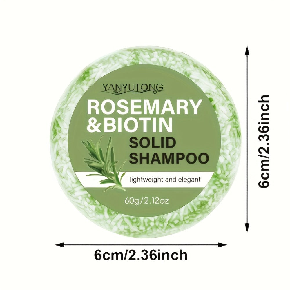 Rosemary Biotin Solid Shampoo Bar 3 Pack – Plant-Based Nourishing Mild Non-Irritating Formula for Sleek Smooth Hair, Scalp Ca