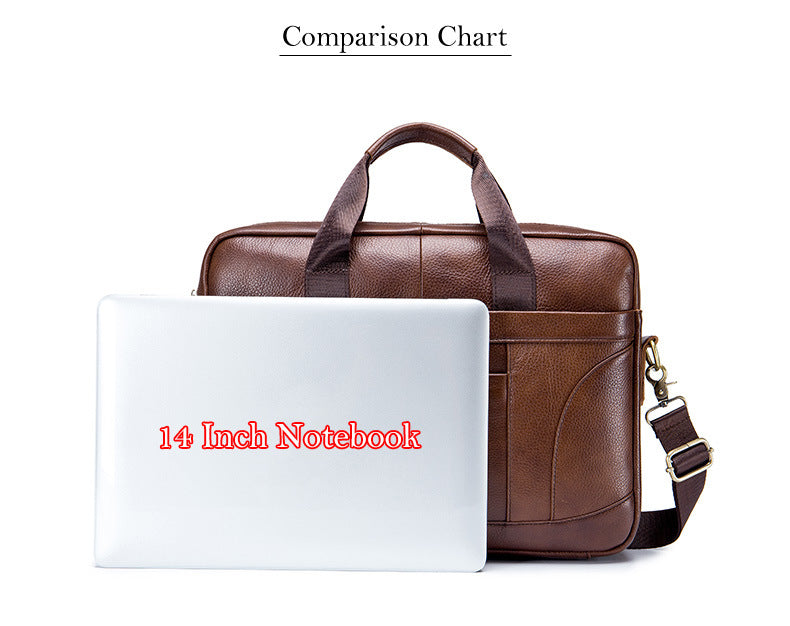 Full-grain Leather Large-capacity Men's Briefcase