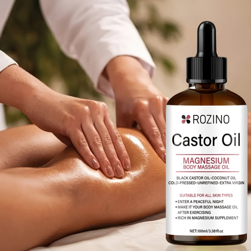 Aromatherapy Oil Magnesium Castor Massage Blend 100ml Dropper Bottle for External Body and Hair Care — image 6