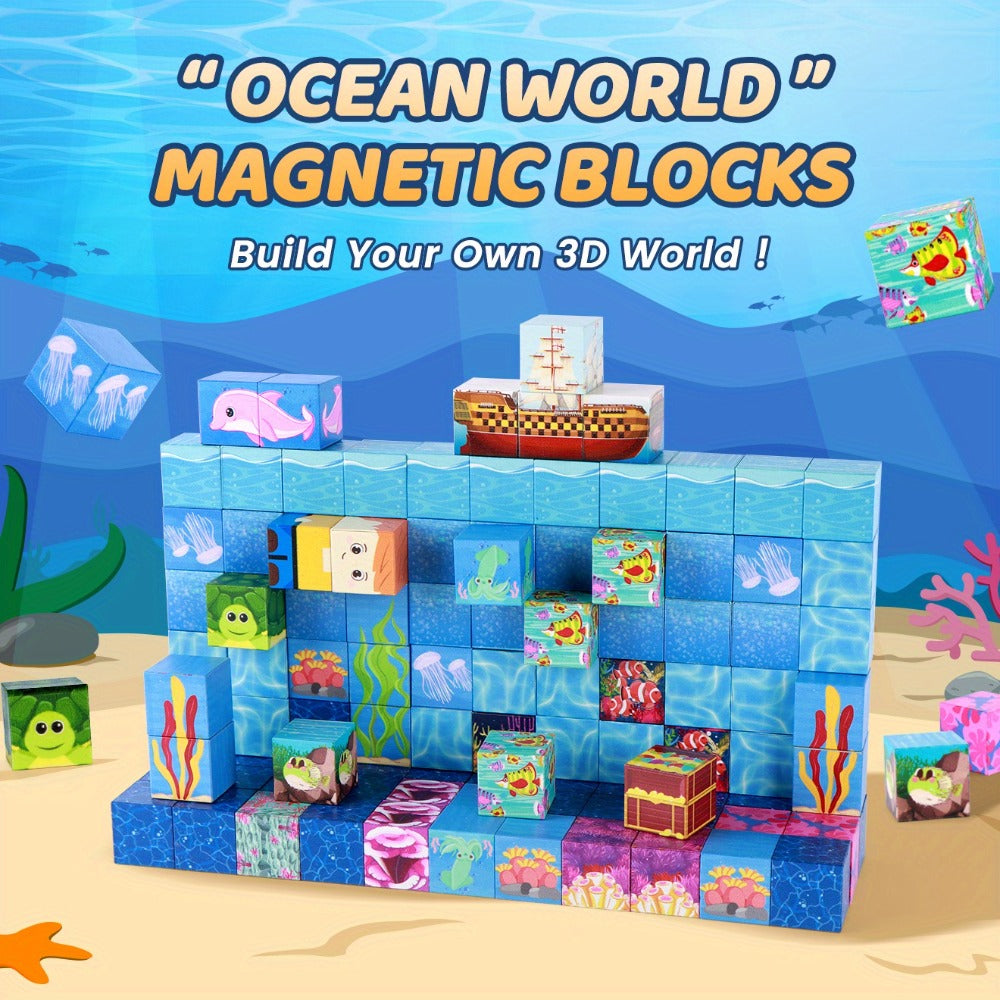 Ocean Adventure Magnetic Building Blocks 54/100pcs with the Listed Color, Size or Set Options for Everyday Use — image 13