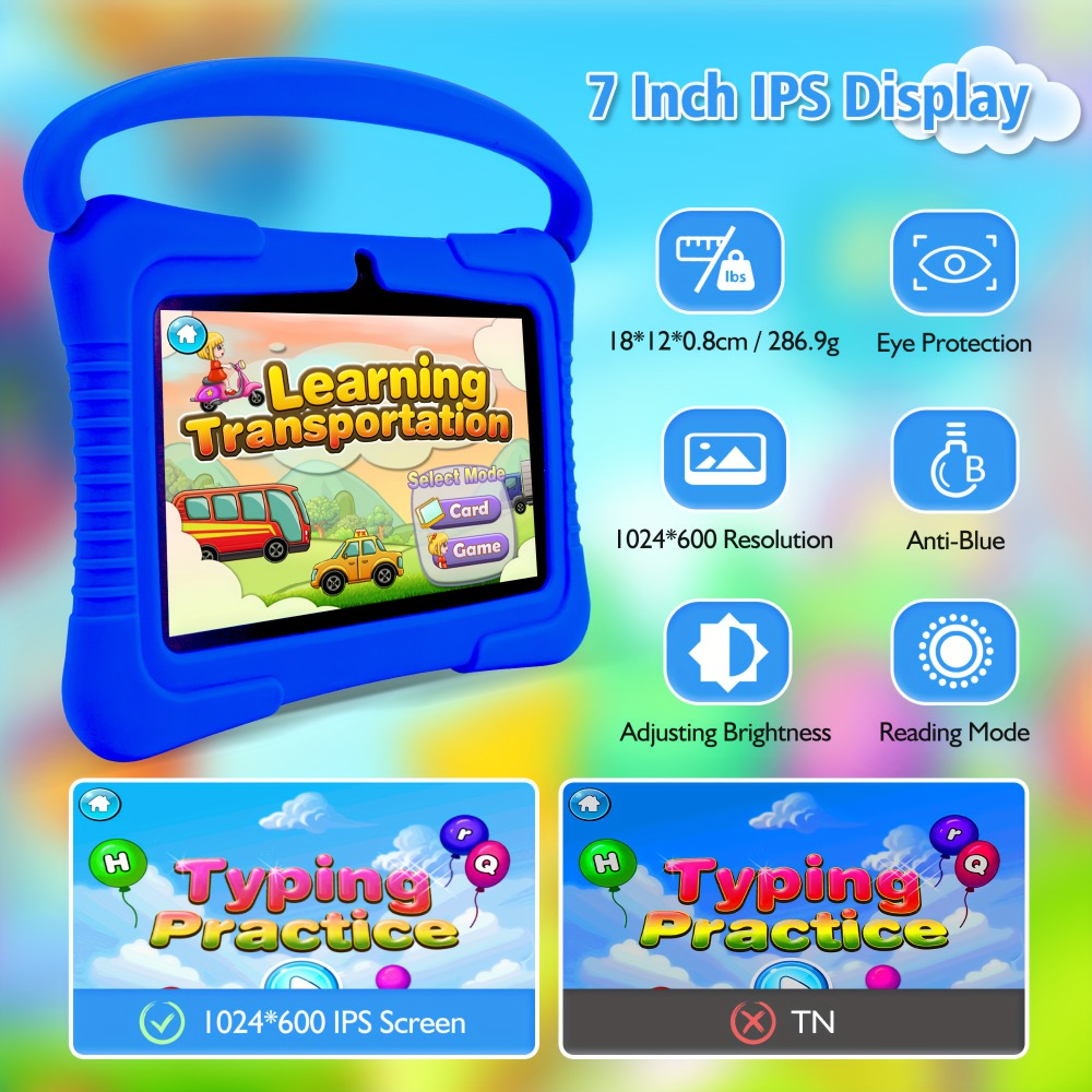 Kids Tablet 7 Inch with Android, 2GB RAM, 16GB or 32GB Built-In Storage, Parental Controls and Silicone Case — image 8