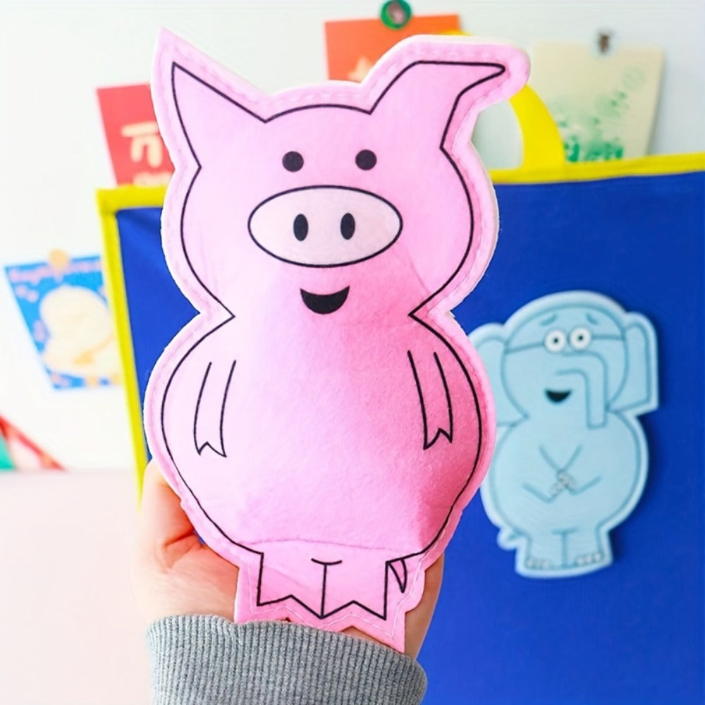 Elephant and Piggie Hand Puppets Plush Stuffed Animal Props for Storytelling, Classroom Teaching & Role Play — image 16