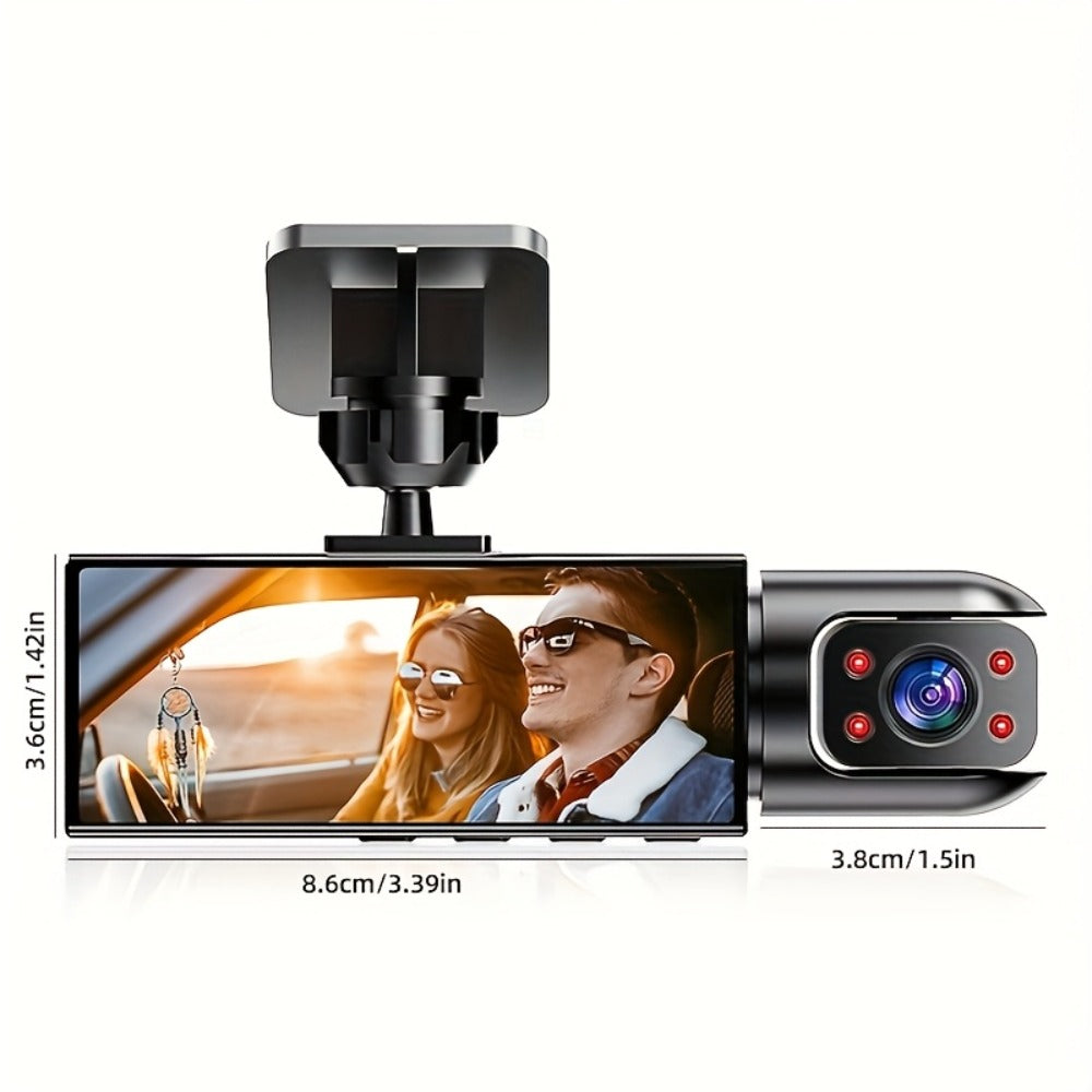 Dual Lens Dash Cam Front and Inside 1080P – Infrared Night Vision, Loop Recording, 3.16" IPS Screen, Wide Angle — image 8