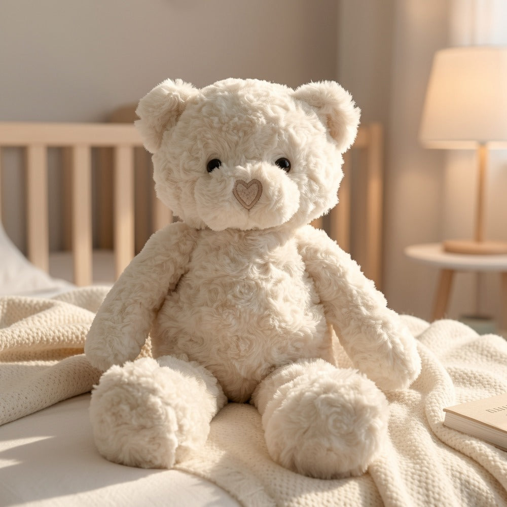Stuffed Animal White Teddy Bear with Loving Heart Detail, Kawaii Theme and One product details Style — image 6