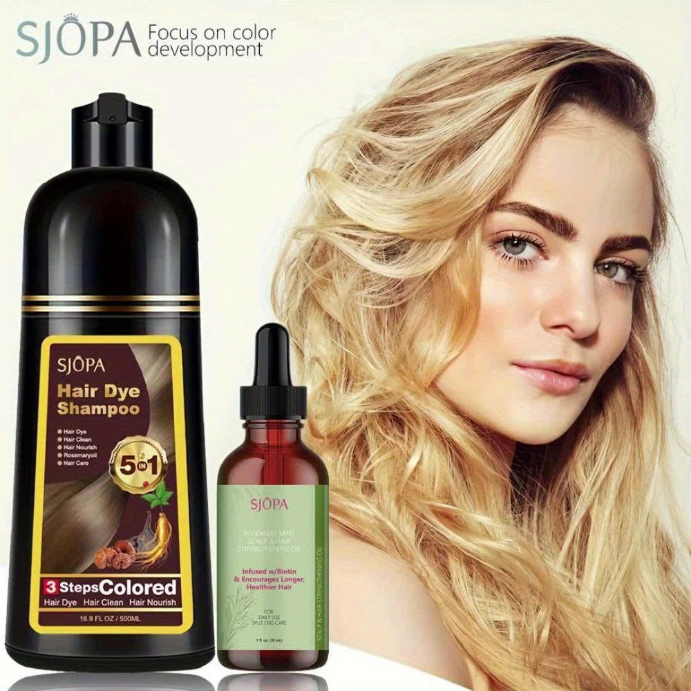 Natural Hair Dye Shampoo Kit 3-in-1 with Rosemary Oil & Squalane, Plant-Based Gray Hair Coverage — image 16