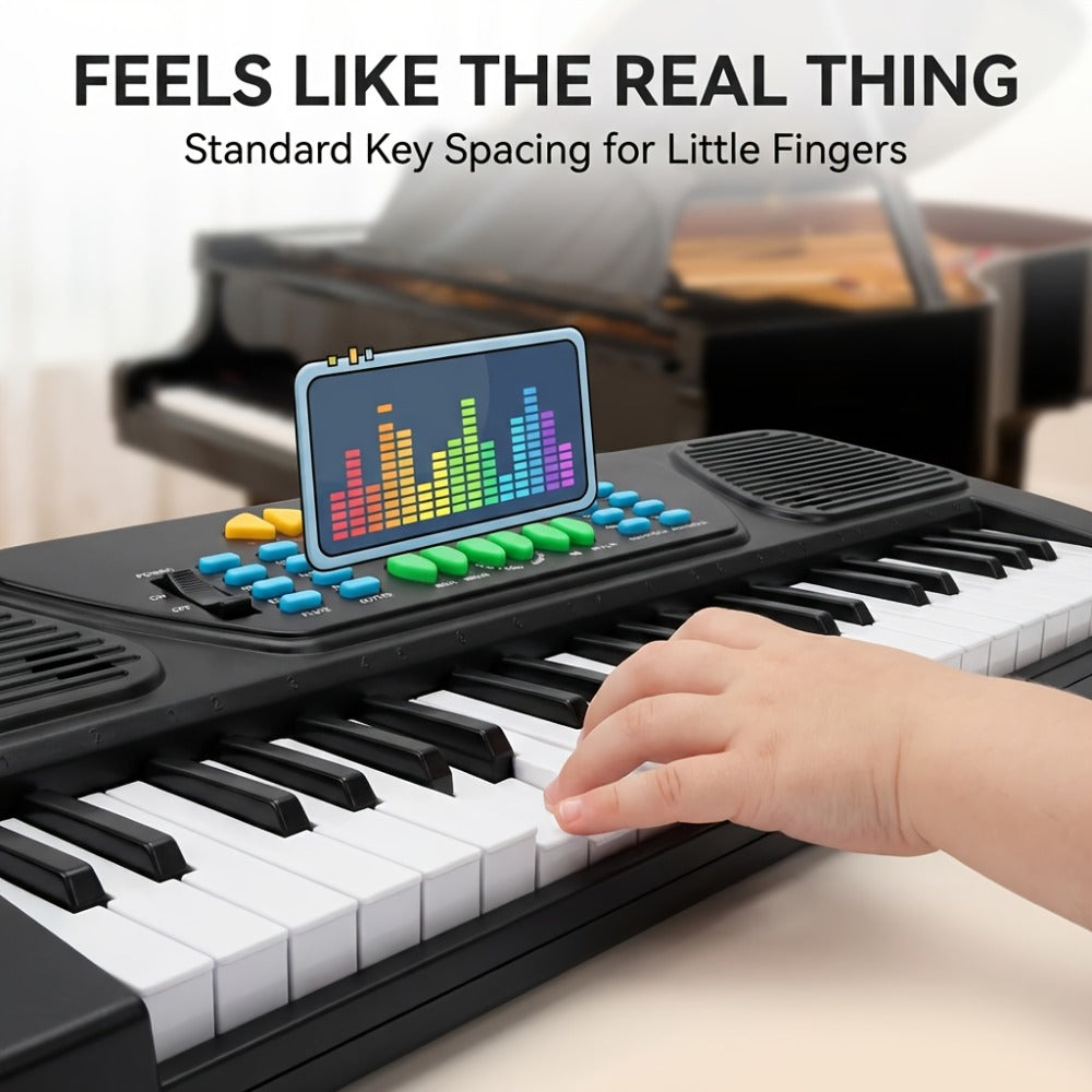 Kids Electronic Piano 37 Keys with Microphone, USB Powered Keyboard for Young Learners, Sing-Along Music Education Toy — imag