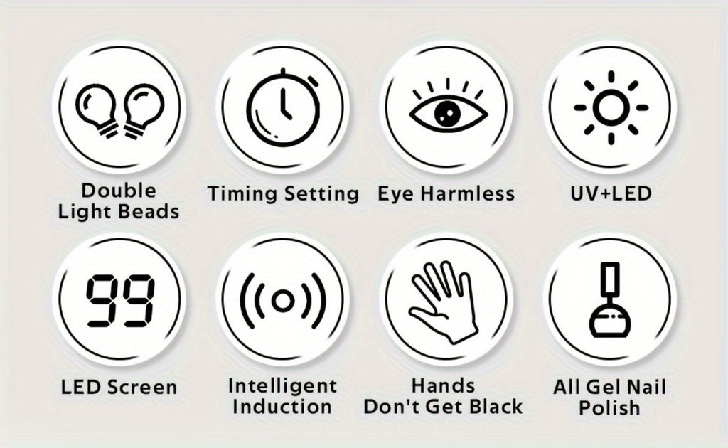 SUN S10 MAX Rechargeable LED Nail Lamp with 30 Dual-Light Beads, LCD Display and Three Timers — image 10