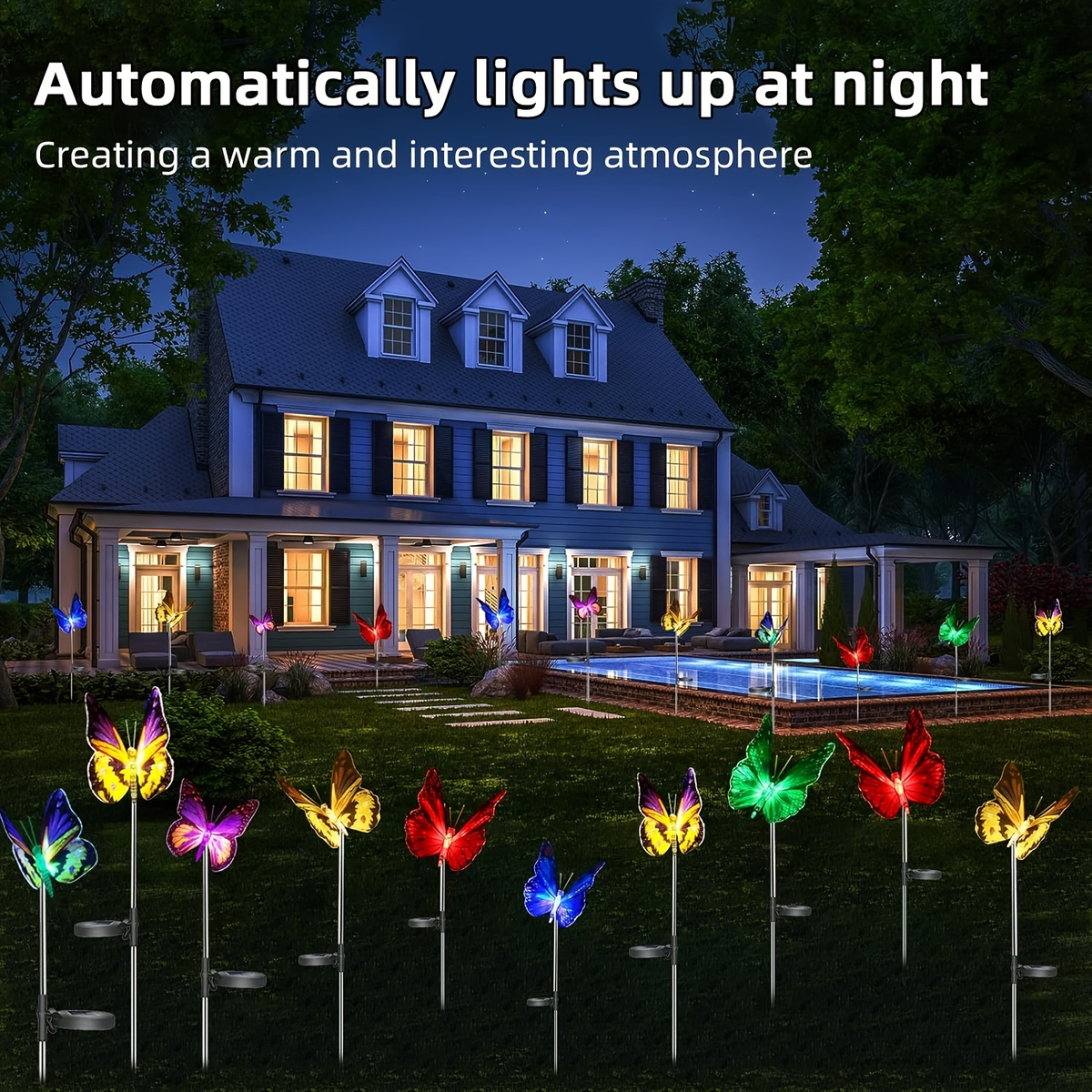 Solar Garden Lights Butterfly Stakes with Color-Changing LEDs in 3- or 6-Pack Sets for Lawn Decor — image 11