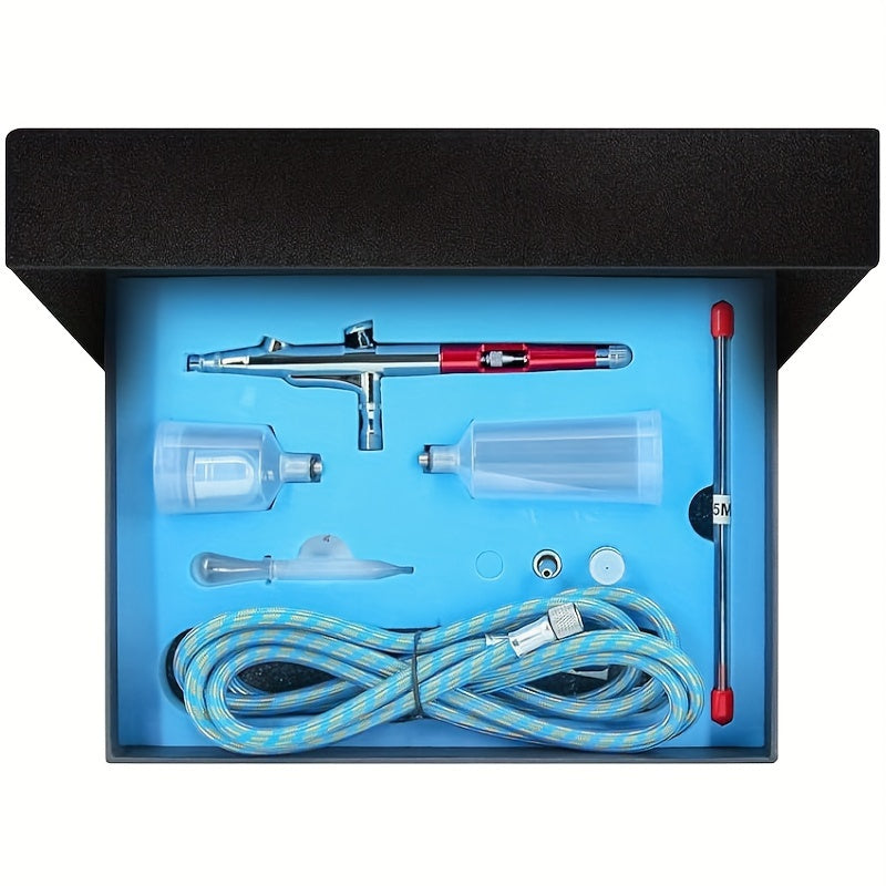 Airbrush Kit Dual-Action Gravity Feed – 0.3mm & 0.5mm Needle Sets, 7cc 20cc 40cc Cups, Complete Air Brush Gun Set for Nails, 