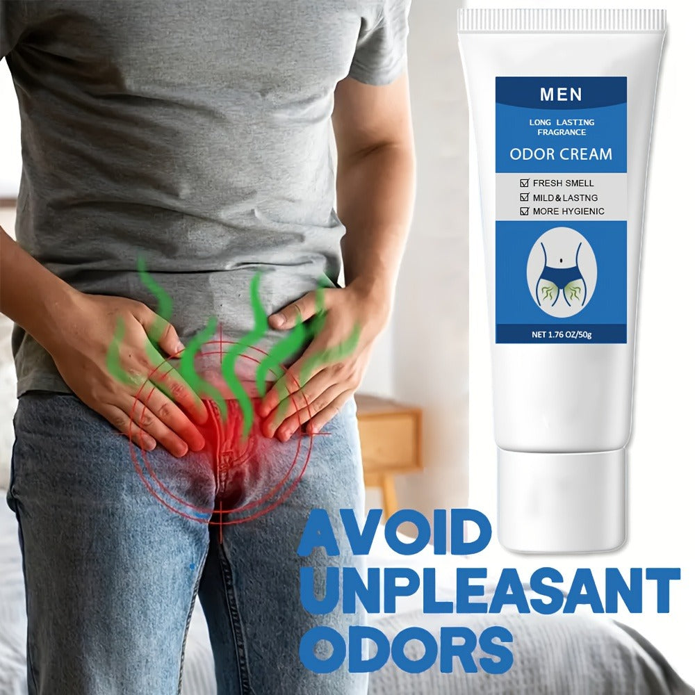 Men's Intimate Deodorant Odor Control Cream 1.76oz 50g – Long-Lasting Gentle Formula Safe for Private Parts Delicate Areas Gr