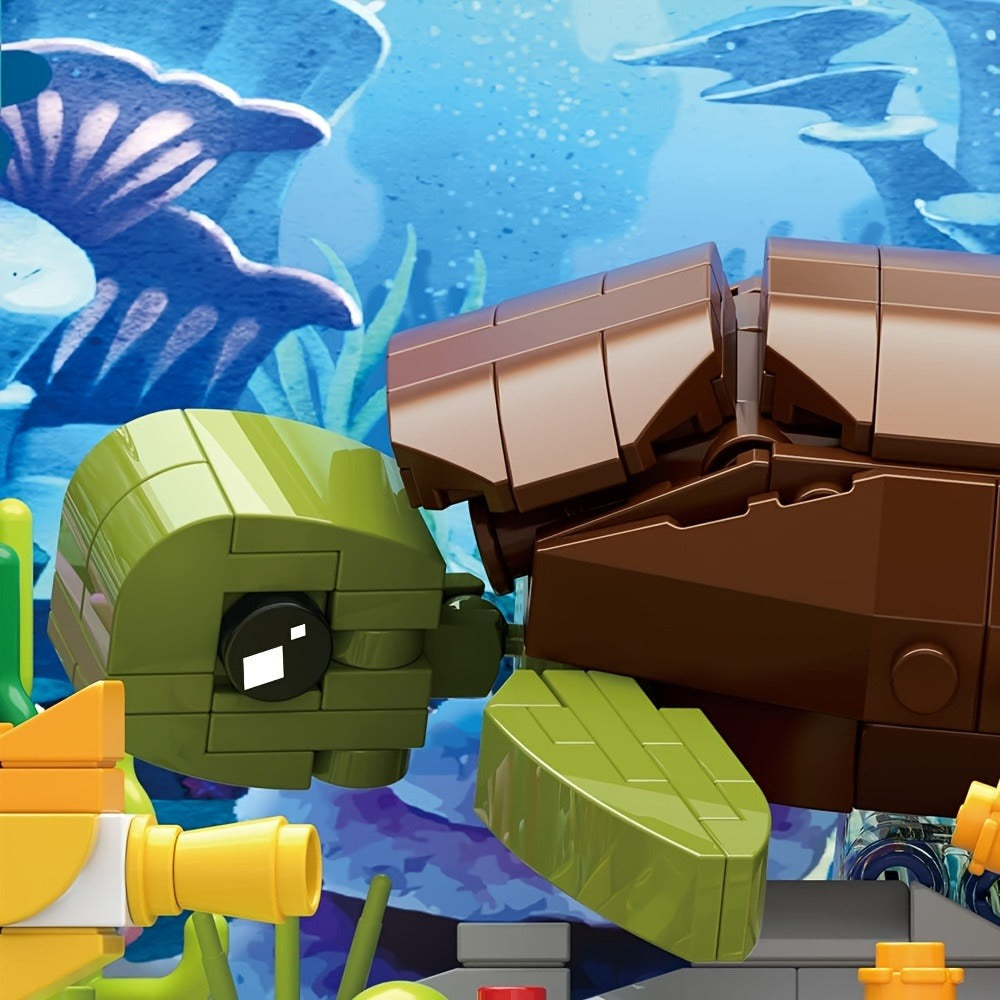 Building Block Set Marine Turtle Aquarium Model MY072 with Framed Underwater Scene and Hanging Sea Details — image 6