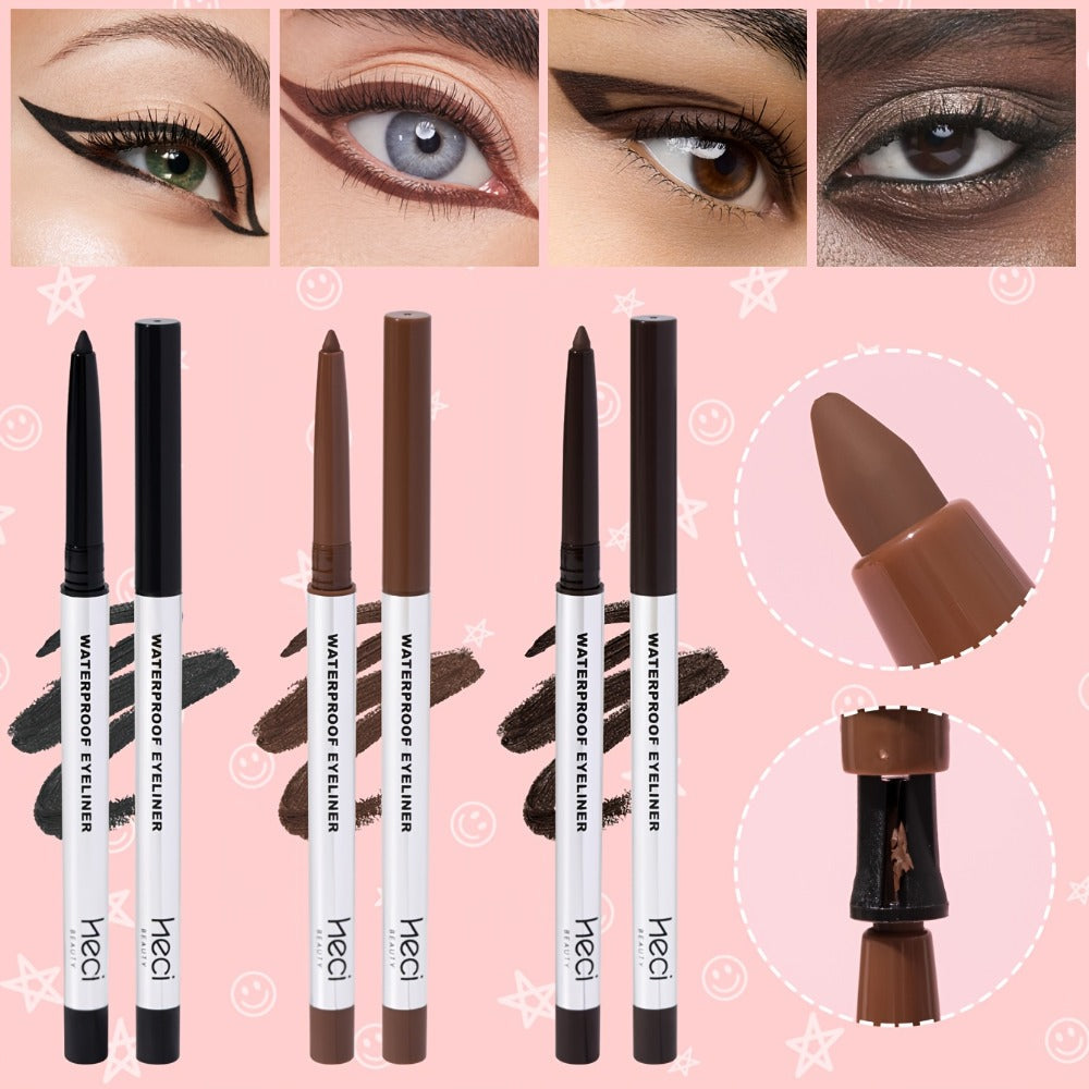Three-Piece Matte Gel Eyeliner Pencil Set in Deep Brown, Medium Brown and Black for Eye Makeup — image 6
