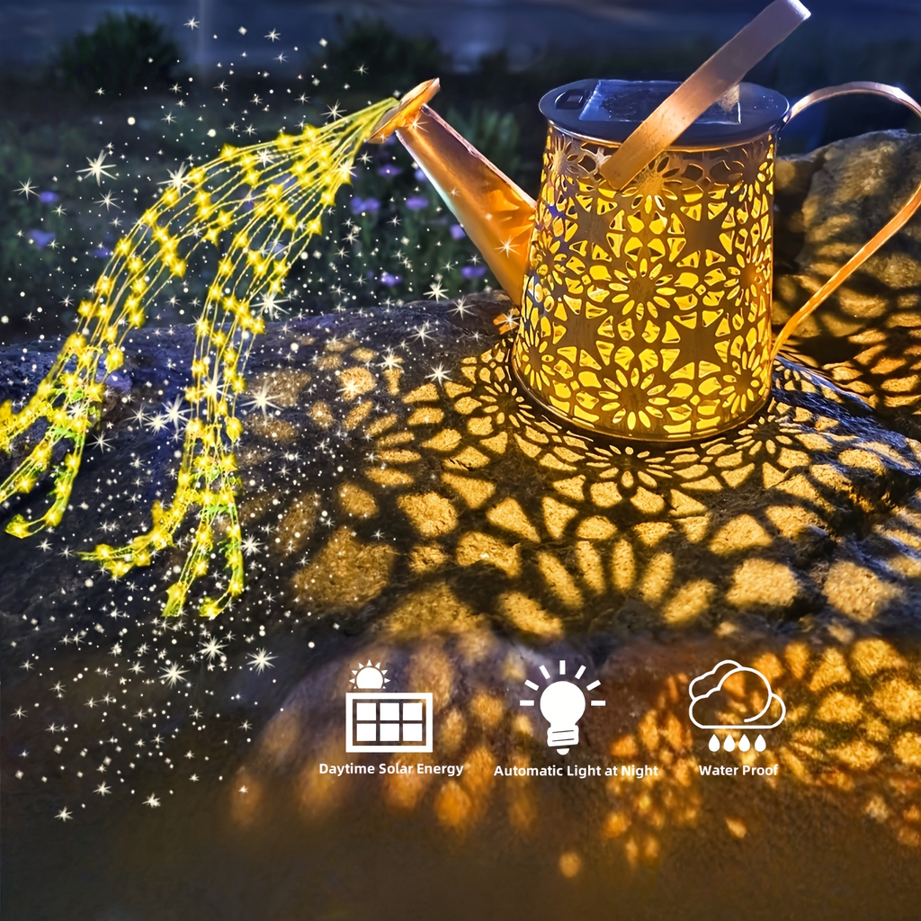 Solar Garden Light Watering Can Stake with Warm White Cascading LEDs, IP44 Rating and Hanging Bracket — image 6