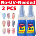 Nail Glue 2 Pack 25g Each Super Strong Waterproof Extra Hold – Fast Drying No Lamp Needed Long Lasting Press On Nail Adhesive