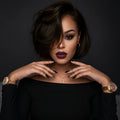 Synthetic Wig 8-Inch Curly-Wavy Brown Highlight Bob with Adjustable Rose Net Cap for Daily Styling — image 8