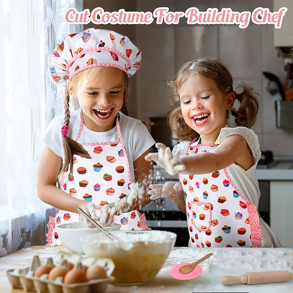 Kids Cooking & Baking Set 24 PCS, Chef Hat & Apron Dress-Up Costume with Baking Accessories for Girls Boys Ages 3-10 — image 