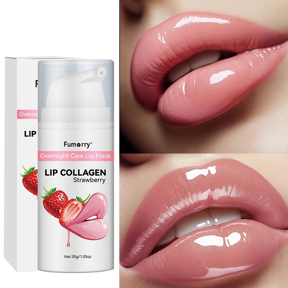 30g / 1.05oz Fumerry Lip Collagen Strawberry-Labeled Pump Bottle with Pink Applicator and 9.7cm Height — image 10