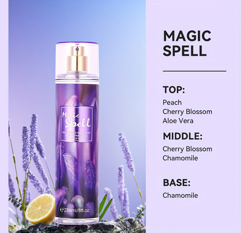 Body & Hair Fragrance Mist for Women 2PCS Set - Perfume Spray 8 fl oz, Fruity Floral Scents Peach Pear Cherry Blossom — image