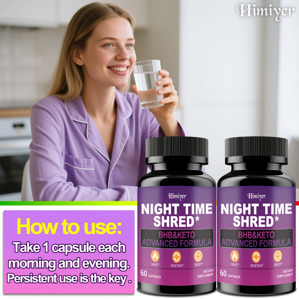 Night Time Fat Burner for Women, Shred Mask Capsules with Caffeine, Goji Berries & Dandelion Root — image 10