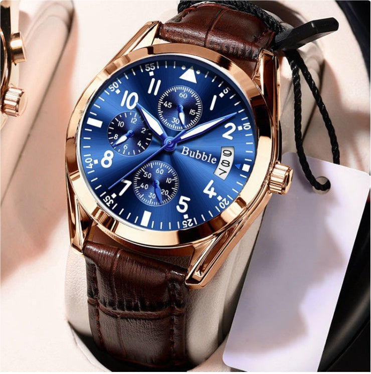 Fully Automatic Quartz Luminous Waterproof Digital Six-Hand Mens Watch